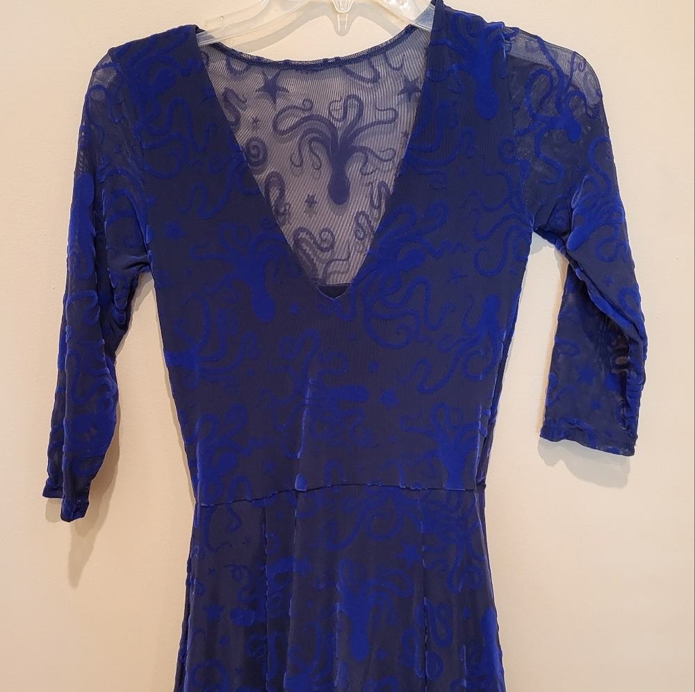 Blackmilk flocktapus 3/4 sleeve blue maxi dress - Picture 4 of 14
